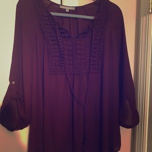 Daniel Rain sheer boho inspired blouse (Maternity)